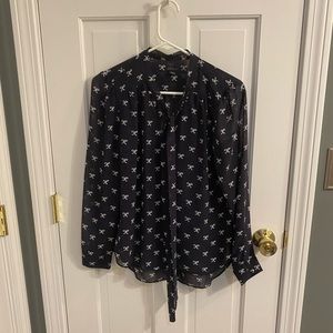 Ann Taylor long sleeve blouse with bows